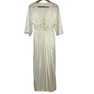 Fashion Ladies Nighties Vintage Cream Chemise Nightgown Size Medium